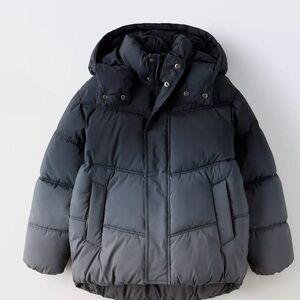 Zara Kids Black / gray ombré Puffer Jacket